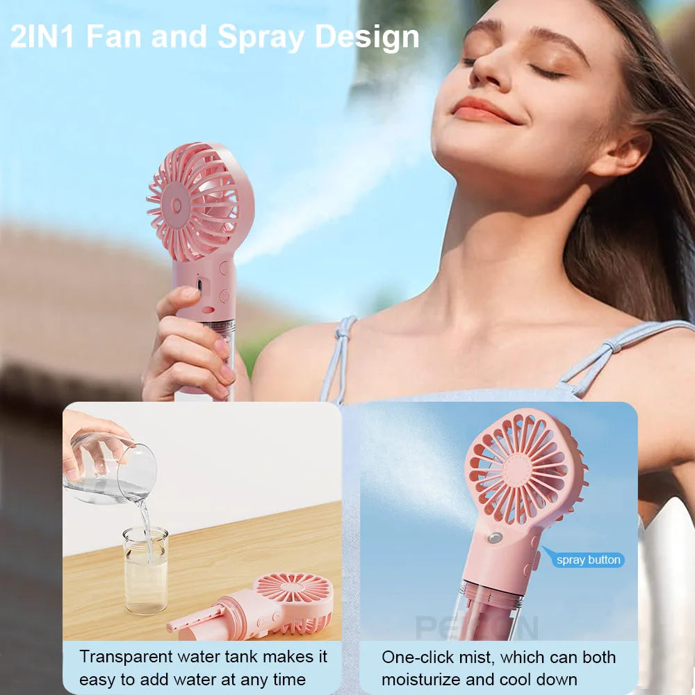 MistMate™ Portable Cooling Fan — 4-Speed Mist & Humidifier